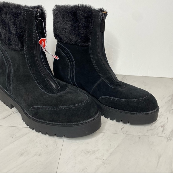 New! Blondo Hayven Black Suede Faux Fur Cuff Boot 8M - Picture 9 of 14